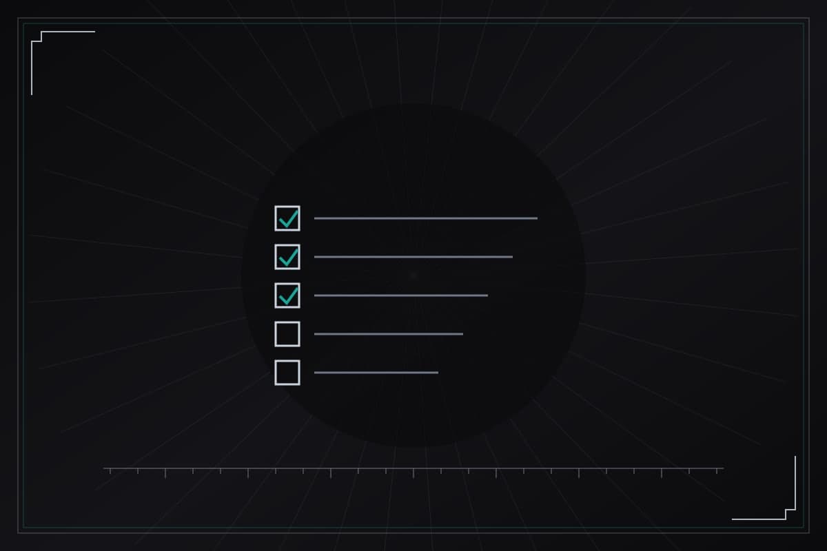 Schematic plate showing an installation checklist - original illustration