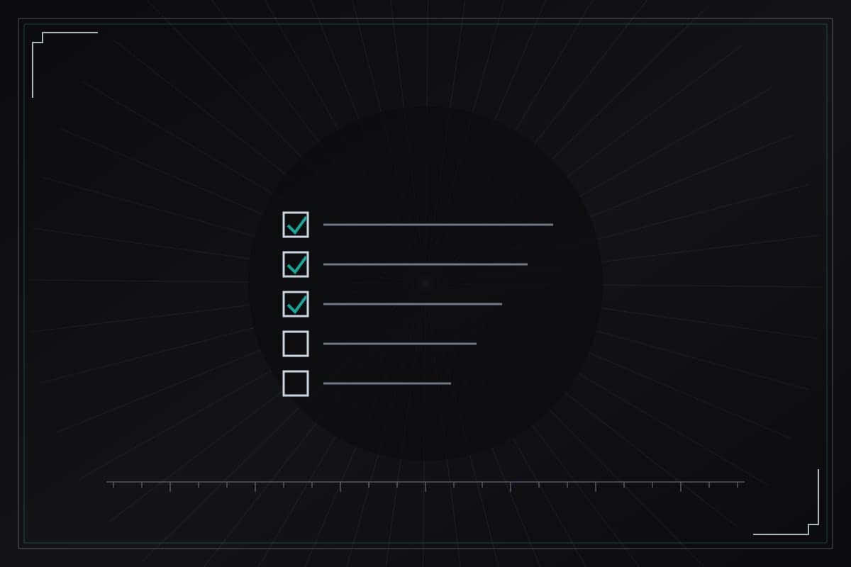 Schematic plate showing a sequenced pre-trip checklist - original illustration