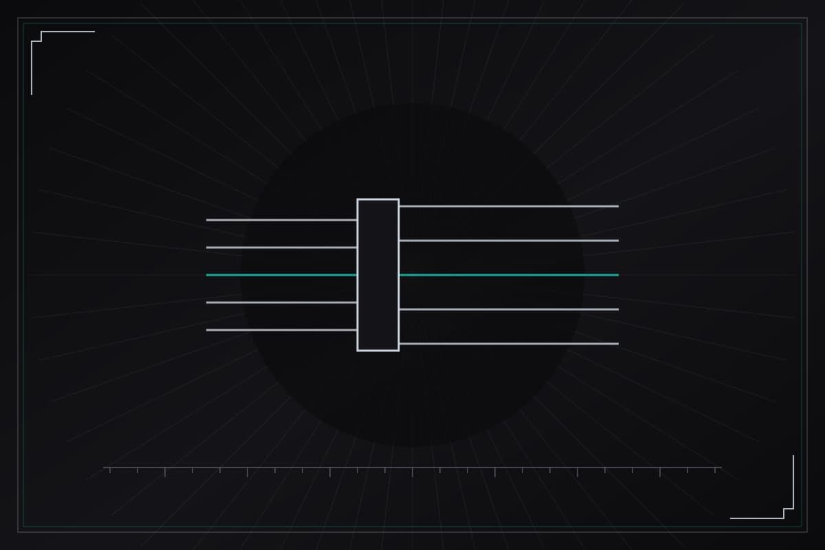 Schematic plate showing a wiring run through a junction box - original illustration