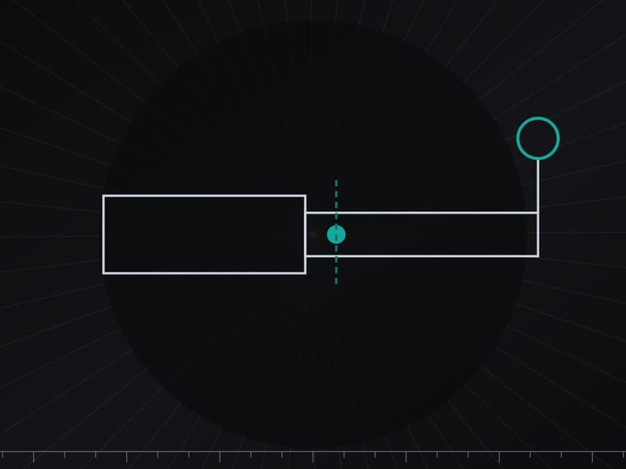 Schematic plate showing a fixed-drop ball mount - original illustration, not a product photo